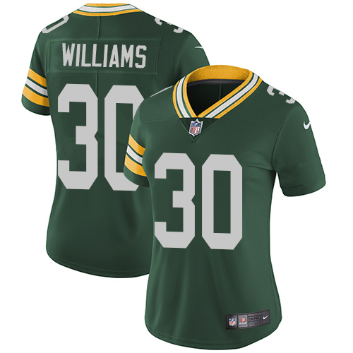 Nike Packers #30 Jamaal Williams Green Team Color Women's Stitched NFL Vapor Untouchable Limited Jersey